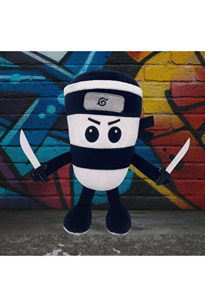 ABYZ Plush Toy Ninja Cappuccino Assasino Brain Rot Size 25cm, Color White/Black