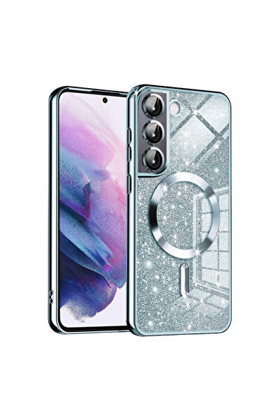 Samsung Husa MagSafe pentru Galaxy S22 5G S901, Techsuit, Luxury Glitter, Bleu