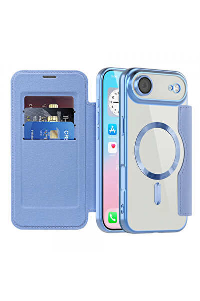 Apple Husa MagSafe pentru iPhone 17 Air, Techsuit, SmartMag Book, Bleu