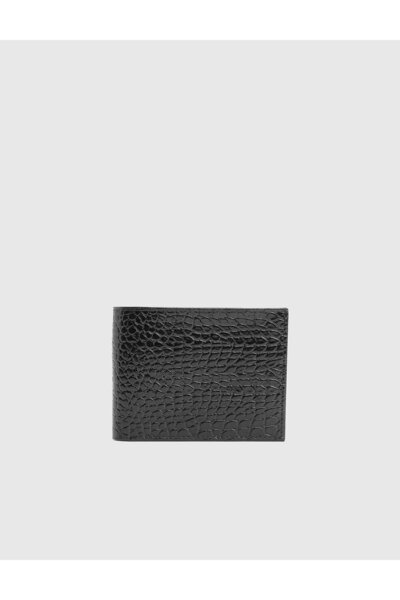 İLVİ Breda Genuine Crocodile Leather Black Men's Wallet