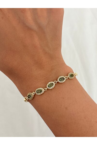 Lavian Accessories Yeşil Taşlı Zümrüt Bileklik
