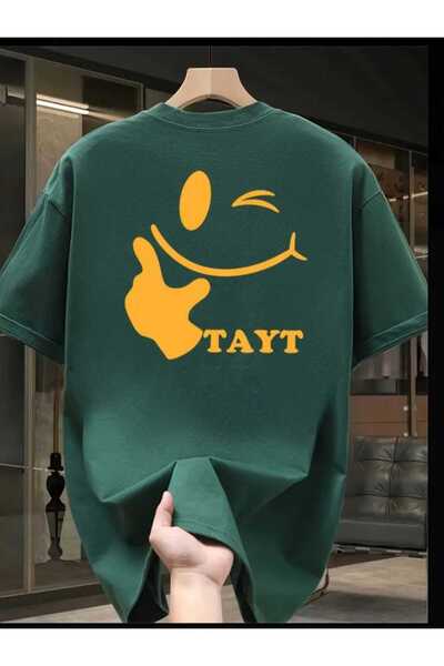 ORVIO Group Leggings Written Smiley Face Oversized T-Shirt