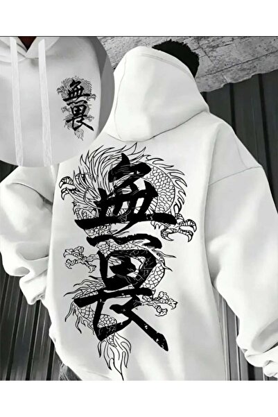 ORVIO Group هودي بطباعة التنين والكتابة الصينية