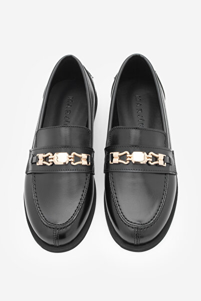 Marjin Women's Loafer Moccasin Buckle Casual Shoes Zamira Black