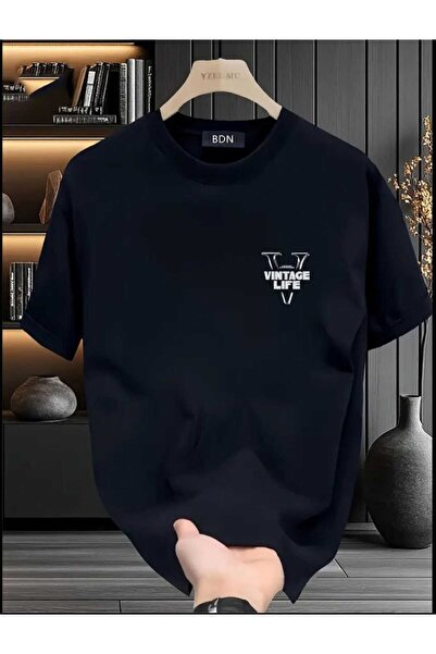 ORVIO Group Men's Vintage Letter Print T-Shirt