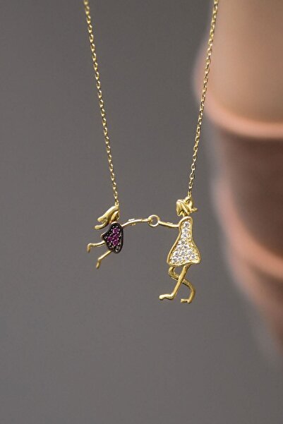 Flamingo 925 Ayar Silver Anne Kız Çocuk Kolye.rose.gold.rodaj