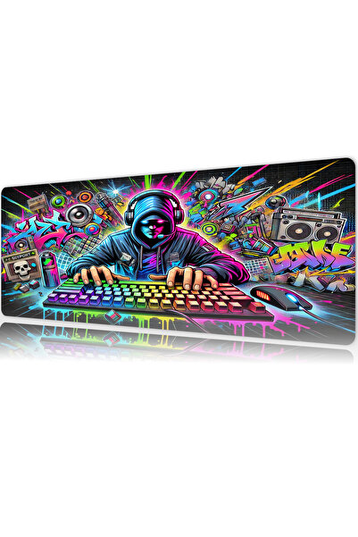urzuva Cyber Graffiti 70X30 3MM Kalınlık Premium Gaming oyuncu mousepad, Anti...