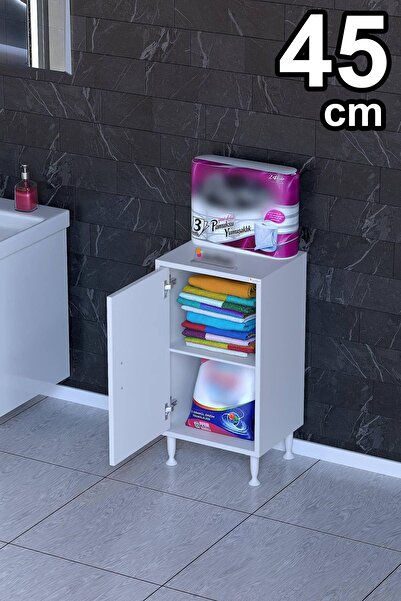 Modilayn SÖKE Kapaklı 1 Raf, Ayaklı, Çok Amaçlı Banyo Dolabı (14 farklı Genişlik Seçeneği)