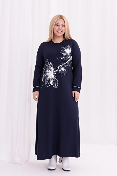 Siyezen Plus Size Floral Print Maxi Dress