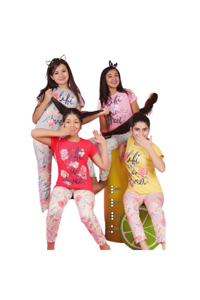 Generic Girls' short-sleeved cotton pajamas - PJ 427
