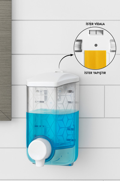 ELDİPA موزع صابون سائل مثبت على الحائط، موزع شامبو لاصق/برغي للحمام والمطبخ 4...