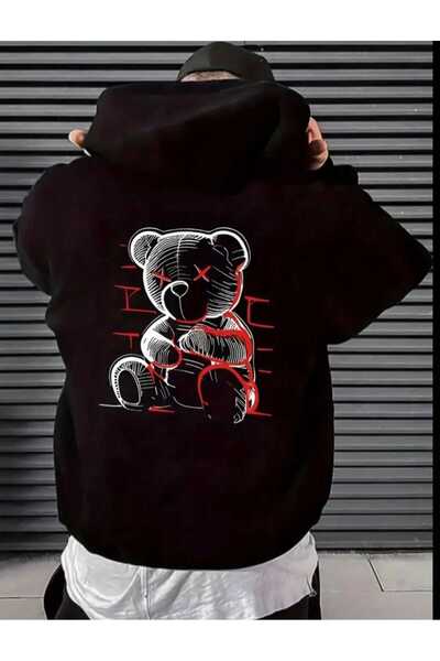 ORVIO Group هوديي من نوع Drawing Teddy Bear مطبوع Streetwear