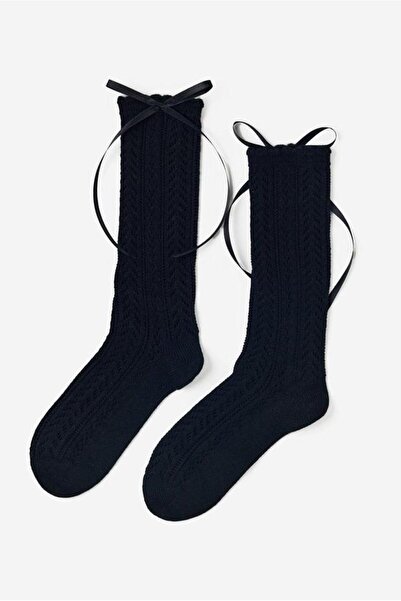 BONY SOCKS 22401K2029 ДЕТСКИ ЧОРАПИ С ЛЪК ОТ ПЛЕТЕНА ТКАН СИВИ