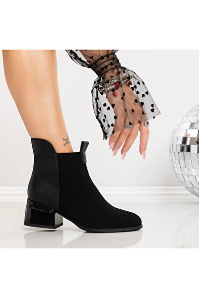 mei Γυναικεία Μπότες με Χοντρό Τακούνι 3AL86 Μαύρα