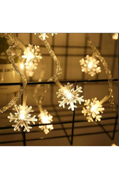 Premium Ticaret 10 Metre 60 LED Kar Tanesi Işık Zinciri – 4 cm Kristal Taneli...