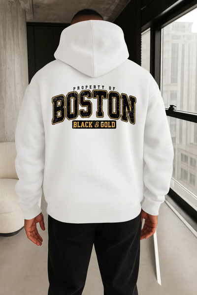 OSCAR WILDE سترة بغطاء للرأس كبيرة الحجم مطبوعة بثلاثة خيوط من القطن 100%