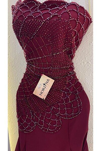 Viola Hand-embroidered flower evening dress