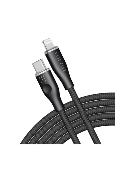 VOLTME كابل نايلون من سلسلة Rugg من USB-C إلى Lightning بطول 2 متر وقوة 30 وا...