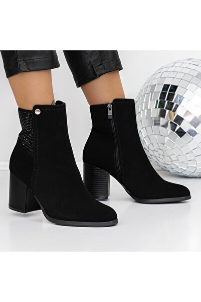 mei Botine Dama cu Toc gros 3ZYT1 Negru