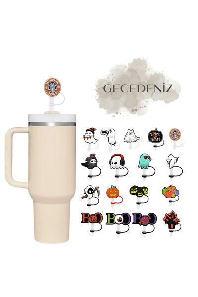 GECEDENİZ غطاء شفاطة متوافق مع الترمس بنكهة القرع والتوابل والقهوة