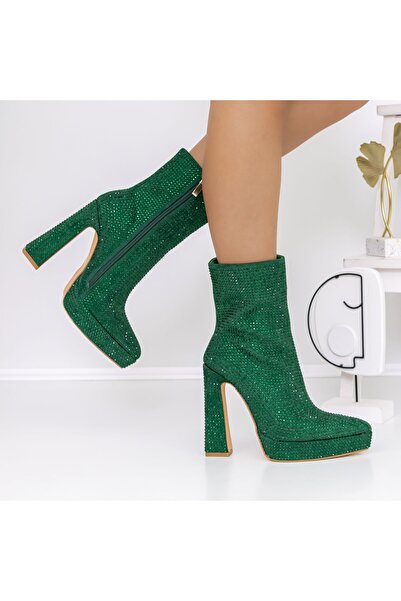 mei Women's Ankle Boots with Thick Heel and Platform 3KV9 Green