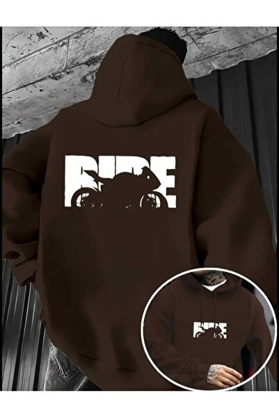 ORVIO Group Motorcycle Silhouette Printed Hoodie