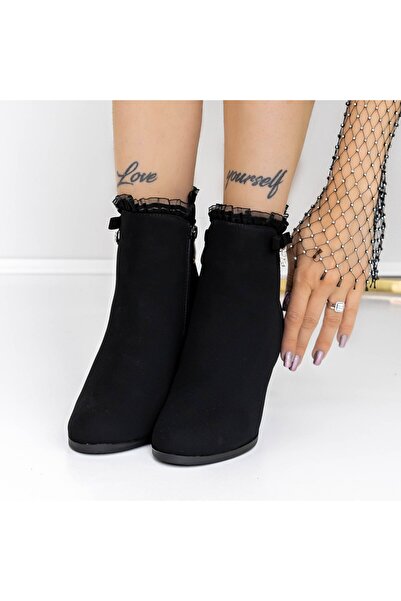 mei Women's Ankle Boots with Thick Heels 3FZ1 Black