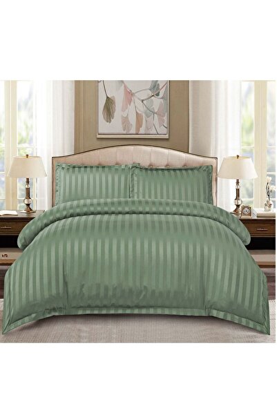 OEM Double Fitted Bedding Set with Elastic, 2 Persons, 4 Pieces - Green