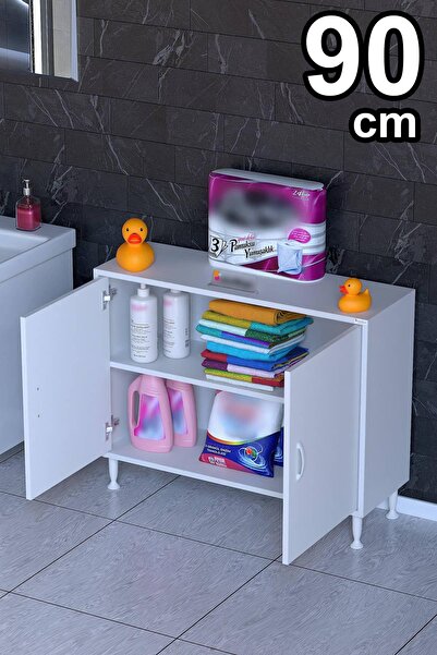 Modilayn SÖKE Kapaklı 1 Raf, Ayaklı, Çok Amaçlı Banyo Dolabı (14 farklı Genişlik Seçeneği)