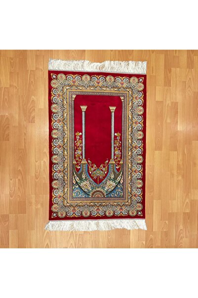 MEVLANA BAZAAR Çiçekli Mihrap Desenli İran İpek Seccade