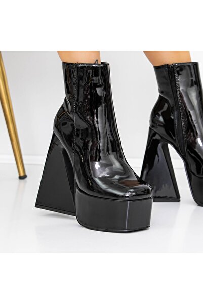 mei Botine Dama cu Toc gros si platforma 3QF8 Negru