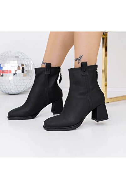 mei Γυναικεία μποτάκια με χοντρά τακούνια 3YL8 Μαύρα