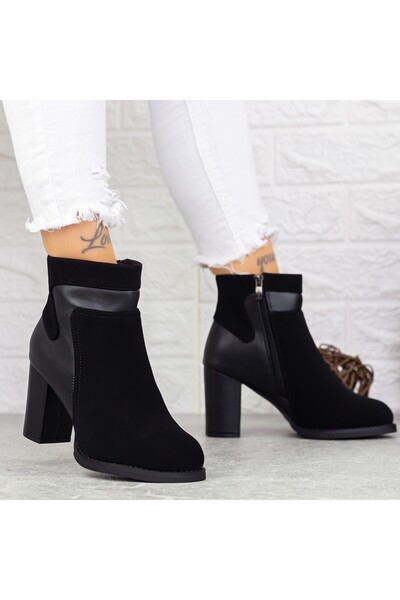 mei Γυναικεία Μπότες με Χοντρό Τακούνι 2MX378 Μαύρα