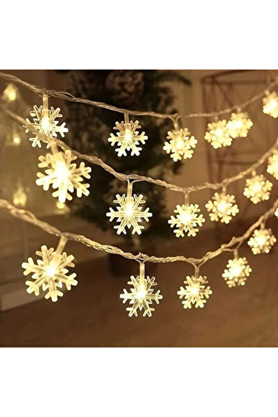 Premium Ticaret 5 m 28 LED Kar Tanesi Şeklinde Dekoratif Aydınlatma – 8 Kadem...