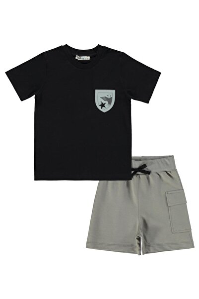 Civil Boys Set Kaan cu imprimeu avion pentru copii 2-5 ani - Negru 2-3 ani