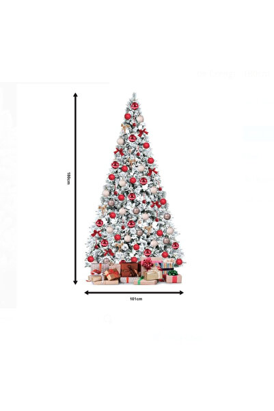 OEM Artificial Christmas Tree Green Snow with 521 Branches - 180cm