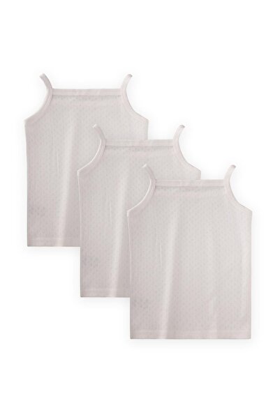 Cigit Triple Strap Undershirt with Cover 2-9 Years Old Ecru