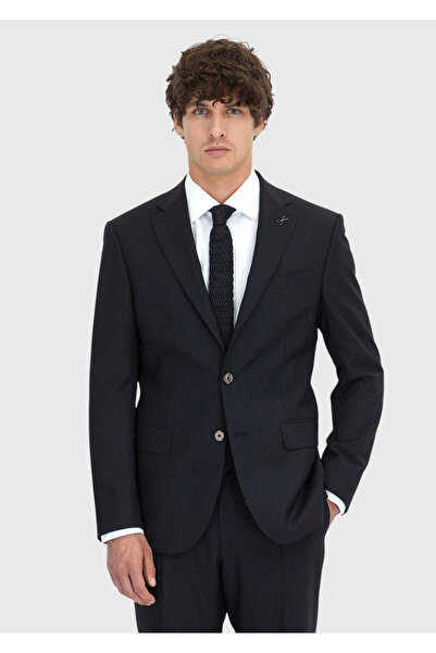 Ramsey Anthracite Patterned Modern Fit Wool Blend Suit