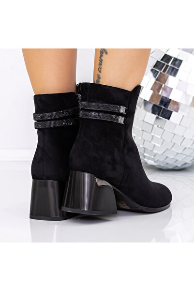 mei Women's Ankle Boots with Thick Heels 3AD3 Black