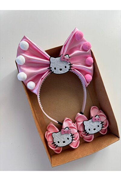 Hello Kitty Taç Toka Seti Ponponlu