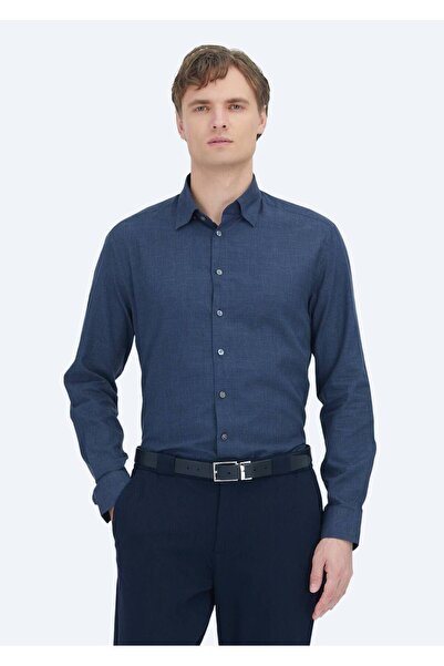 Ramsey Light Navy Checkered Casual Fit Woven Casual 100% Cotton Shirt