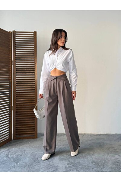 MIZUKI Bel Devirmeli Polisiviskon Pantolon