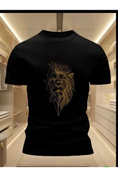 ORVIO Group Men's Geometric Lion Head T-Shirt