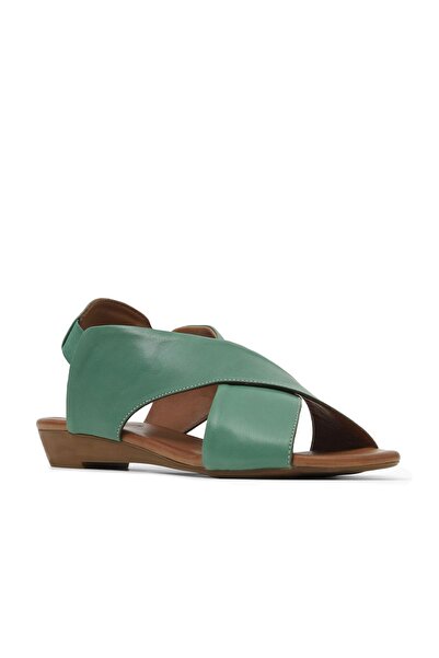 Bueno Shoes Green Leather Women's Sandals 01Wl2408