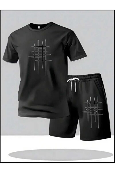 ORVIO Group طقم شورت رجالي بنمط خطي