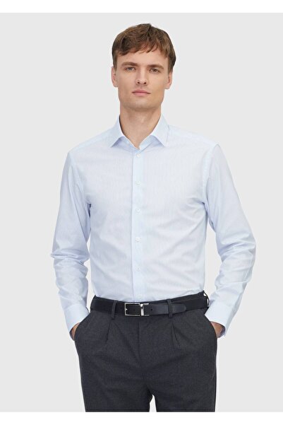 Ramsey Light Blue Regular Fit Woven Classic Cotton Blended Shirt