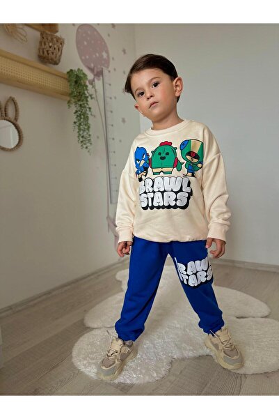 ALYA BUTİK Alya Butiks Brawl stars baskılı 3 iplik erkek cocuk esofman takımı