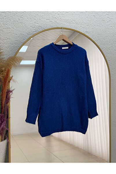 MİHRA STORE Aleida Straight Oversized Knitwear Sweater with Elasticated Sleeves and Bottoms-Zi̇5225 Saks