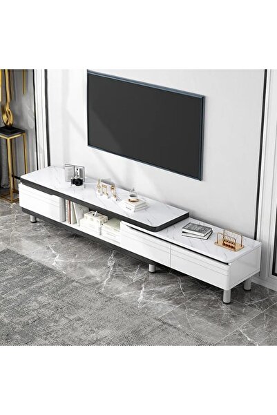 KEKE Living Room Modern Shelf Storage Cabinet Table