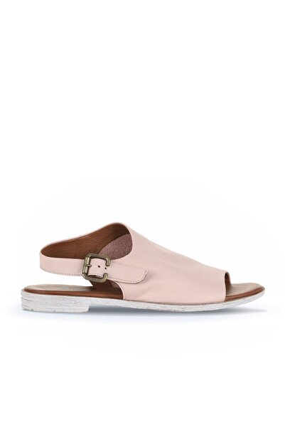 Bueno Shoes صندل نسائي مسطح من الجلد البودرة 01wn5000